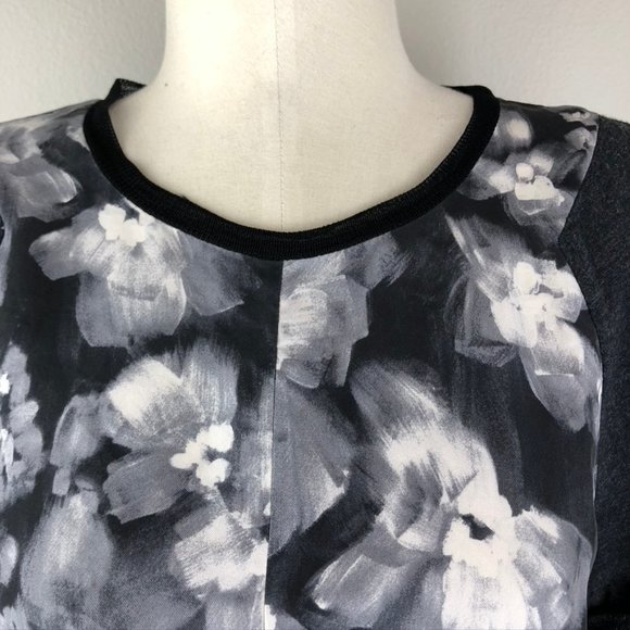 Rebecca Taylor Silk Blouse with Knit Short Sleeves - Picture 7 of 8